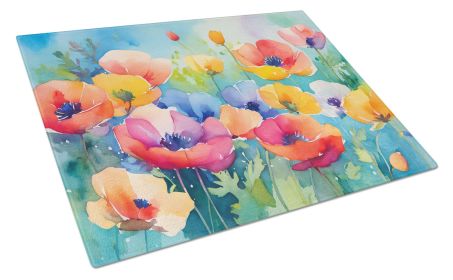 NEW Anemones in Watercolor Glass Cutting Board Decorative Tempered Glass Kitchen Cutting and Serving Board Large Size Chopping Board