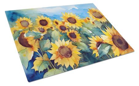 NEW Sunflowers in Watercolor Glass Cutting Board Decorative Tempered Glass Kitchen Cutting and Serving Board Large Size Chopping Board