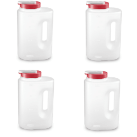 4 Pack Mixermate Leak-Resistant Pitcher, Clear, 3.8 Liter (1 Gallon), Plastic